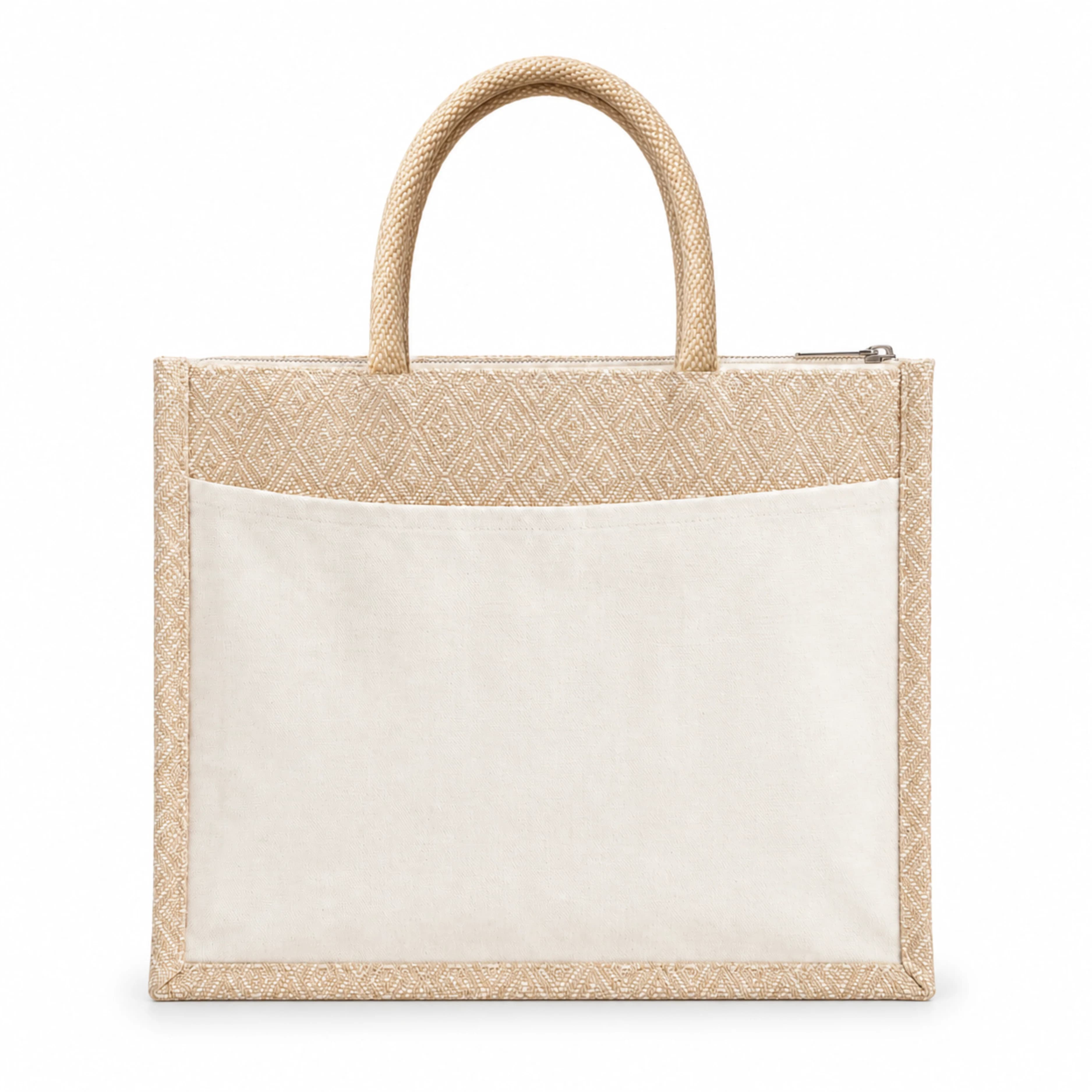 Diamond Hamper Bag with Canvas Pocket