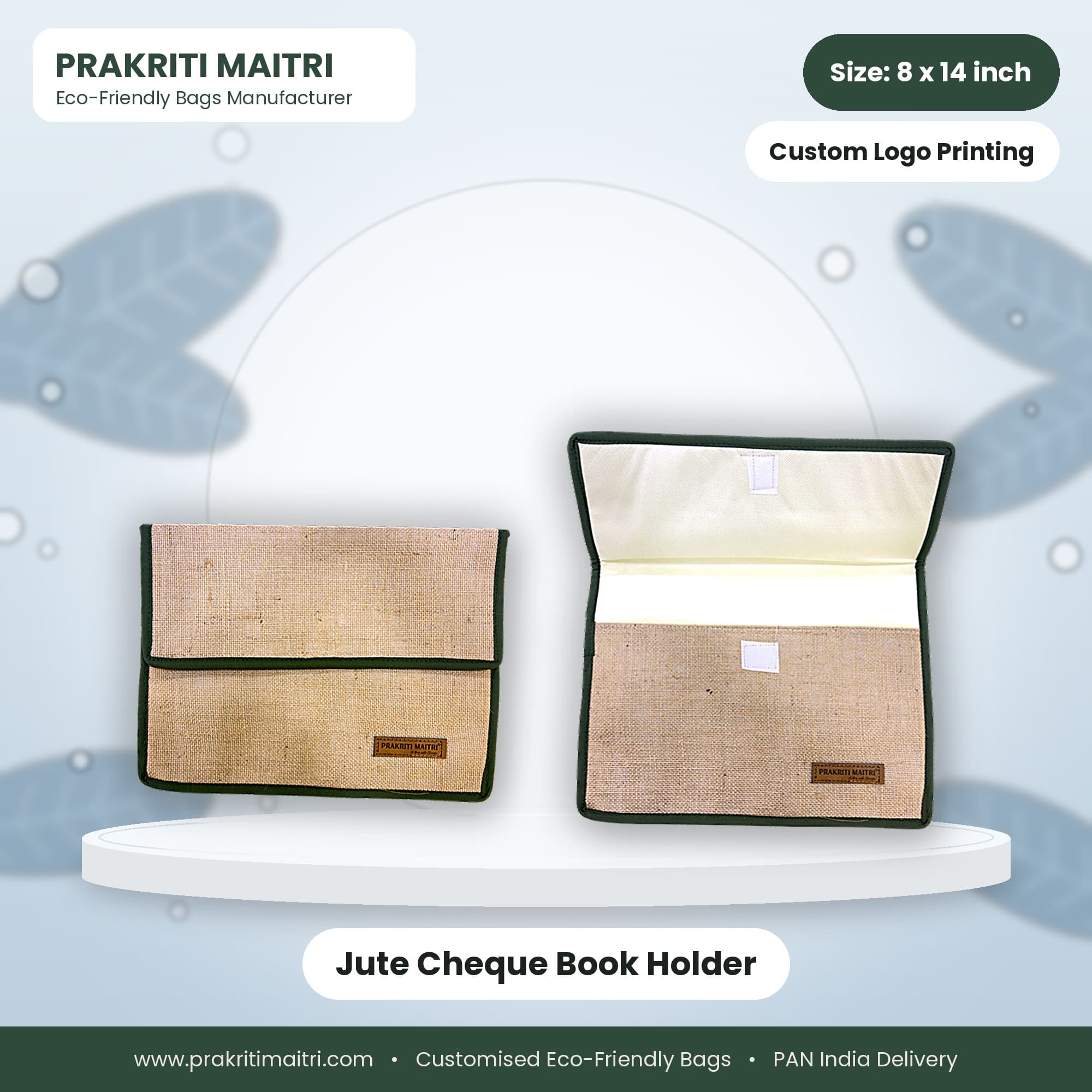 Jute Cheque Book Holder