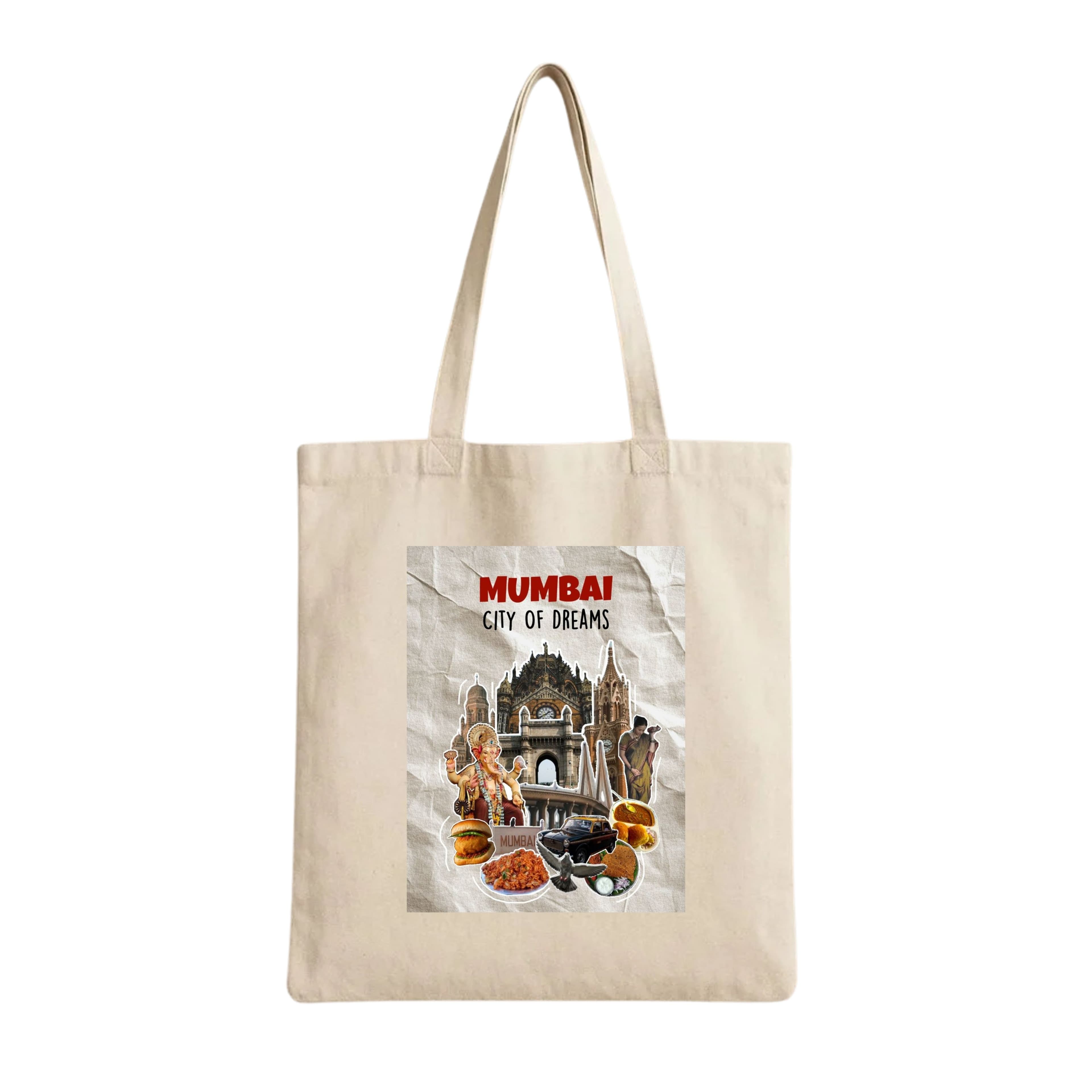 Tote Bags (Mumbai City of Dreams Collage) 230 GSM Cotton Bags