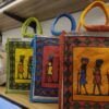 Traditional Tribal Art Print Jute Bags for Lunch box | 100% Eco-friendly Jute Bags for Return Gifts | Blue