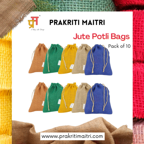 Jute Potli Bags | Pack of 10 | Prakriti Maitri